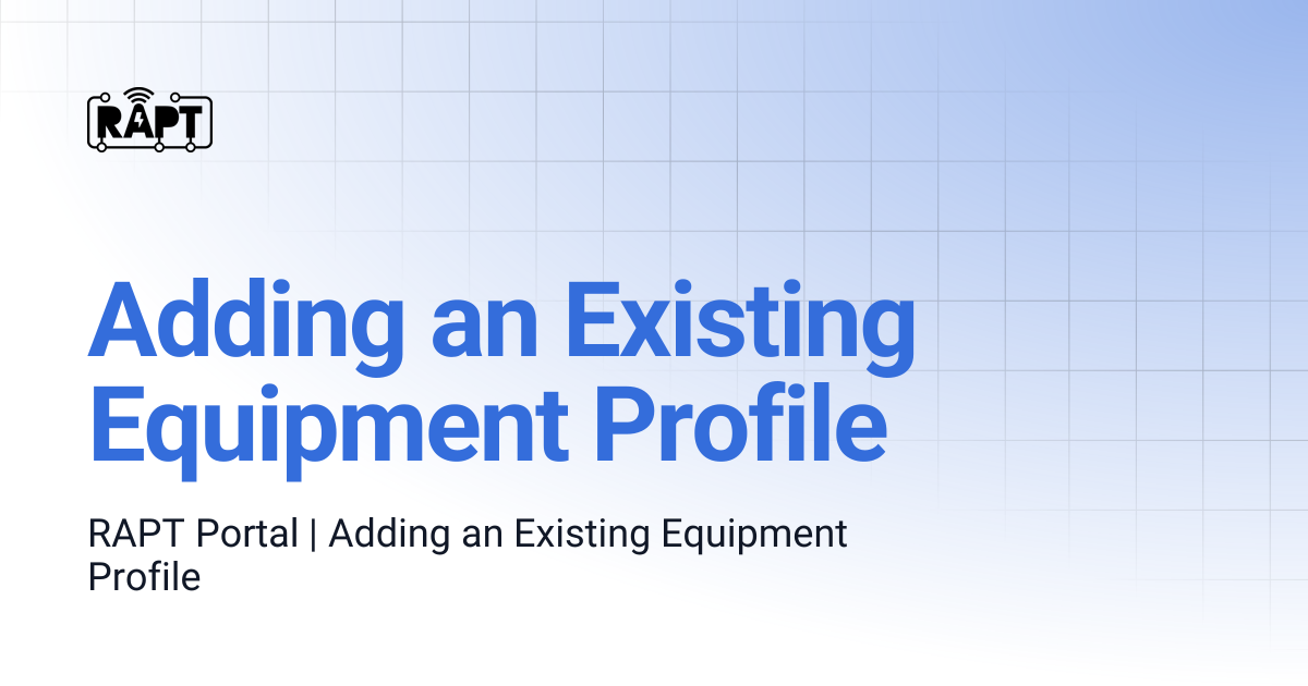 Adding an Existing Equipment Profile | KegLand RAPT Portal Help